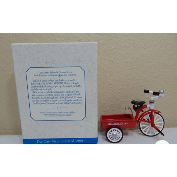 Hallmark 1950 Garton Delivery Cycle Sidewalk Cruisers 1999 Ornament 3 In Series - Picture 8 of 9